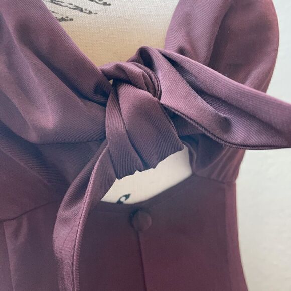 LèRumi Eggplant Midi/ Maxi Lola Dress with Front Bow Size S/ M adjustable strap - Picture 6 of 15